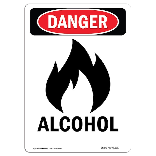 Safety Sign, OSHA Danger, 5" Height, Portrait, 10PK